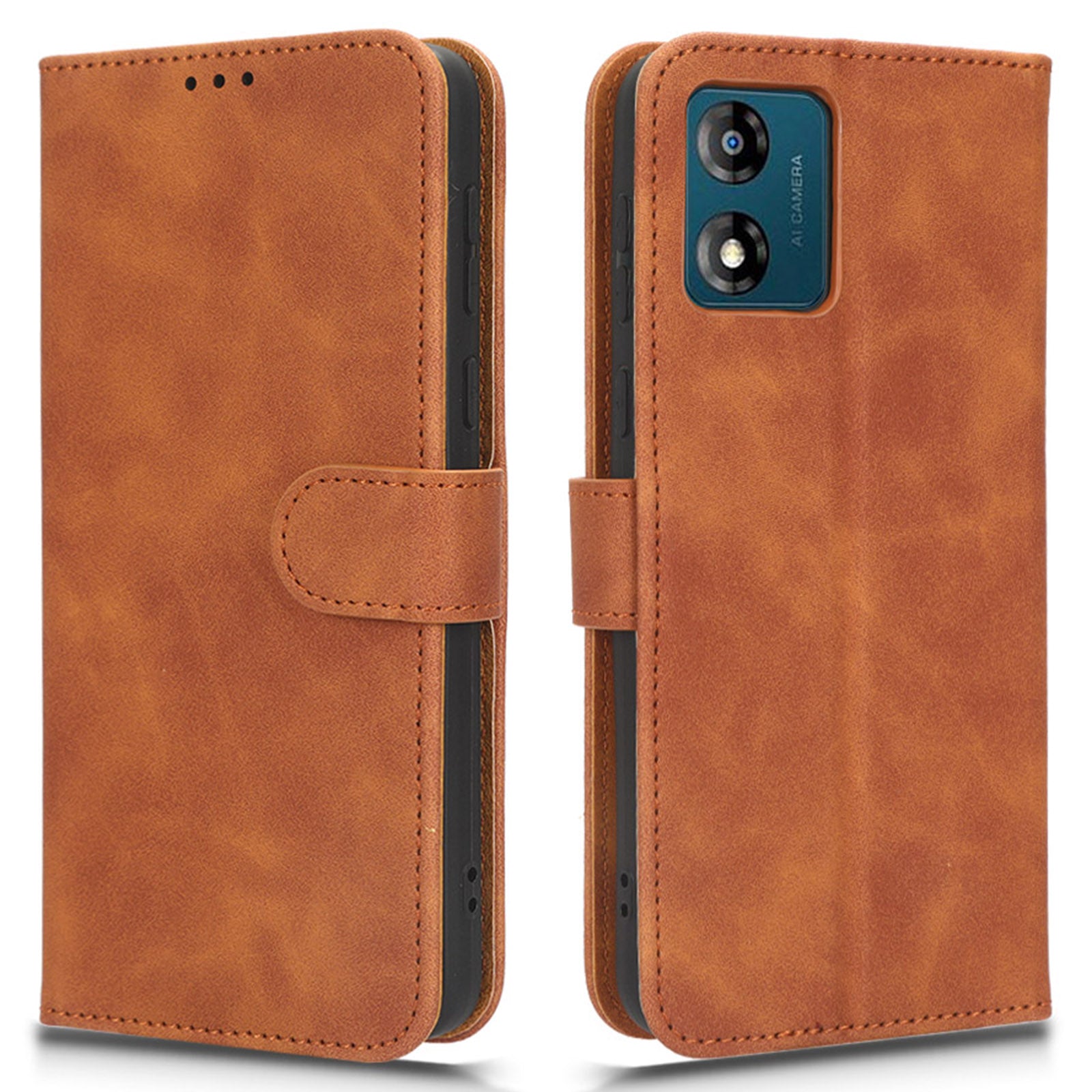 Leather Mobile Phone Case For Motorola Moto E13 4G Skin-touch Shockproof Flip Phone Cover Stand Wallet Leather Mobile Phone Case For Motorola Moto E13 4G Skin-touch Shockproof Flip Phone Cover Stand Wallet